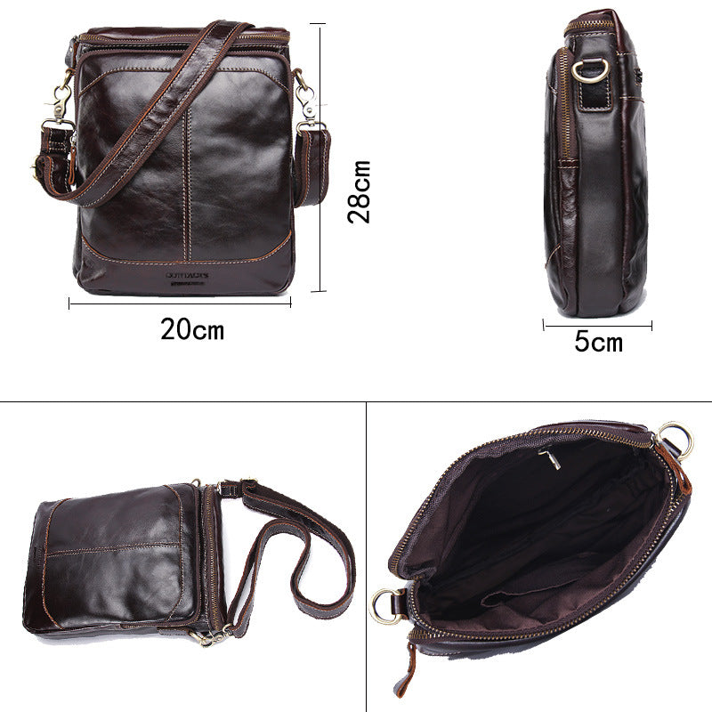 Men&#39;s leather shoulder messenger bag