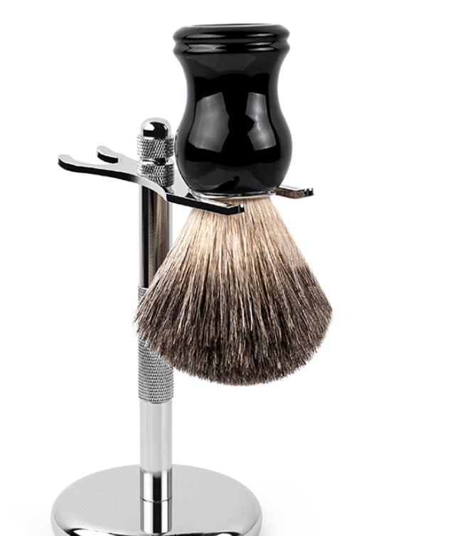 Black men&#39;s shaving foam brush