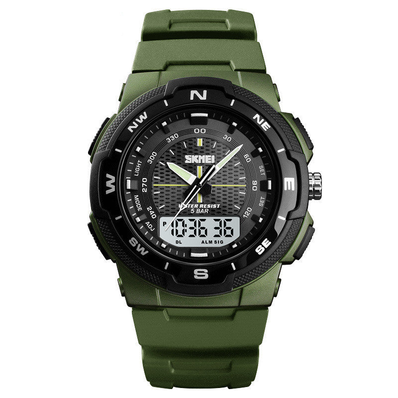 Men&#39;s Electronic Double Display Rubber Watch