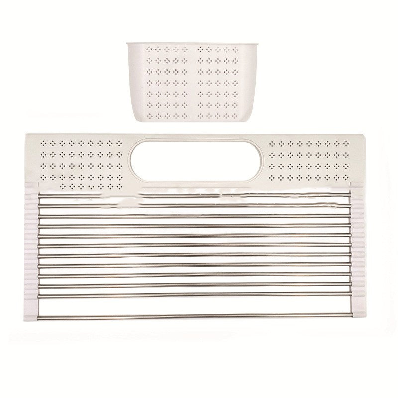 Folding Stainless Steel Storage And Draining Dish Rack
