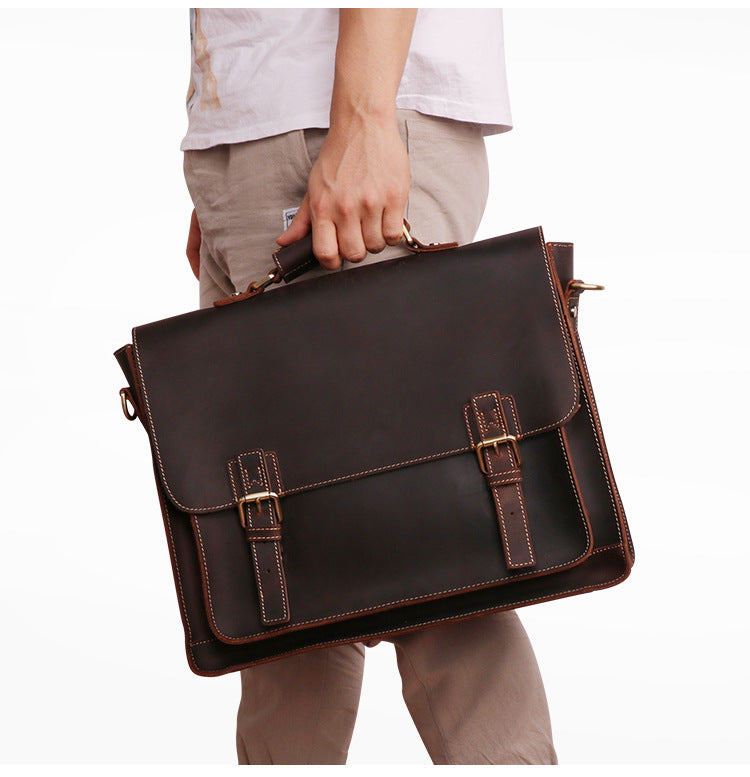 Genuine Leather Men&#39;s Business Briefcase