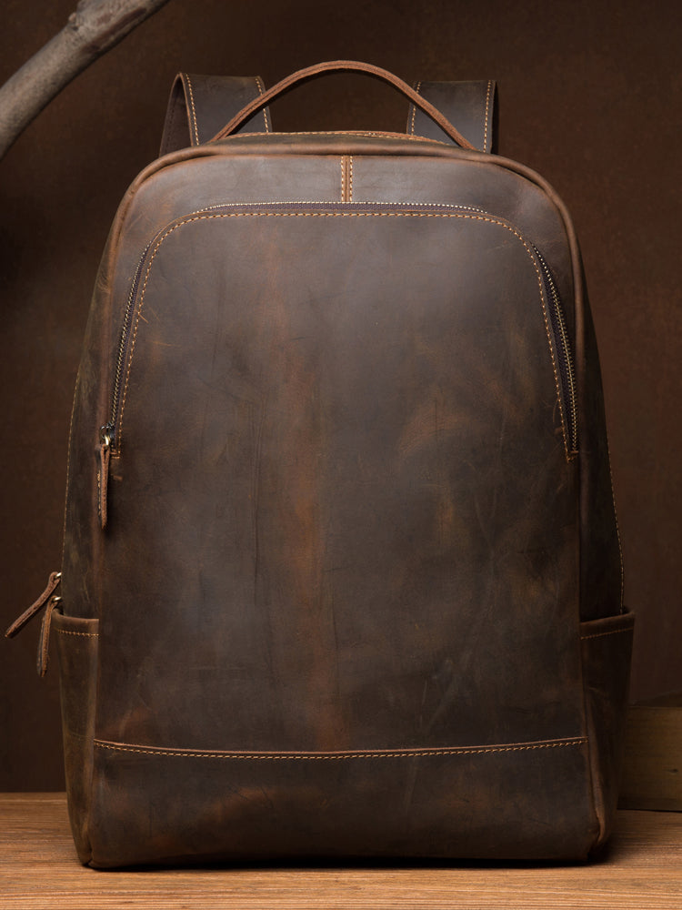 Leather men&#39;s backpack leather travel backpack