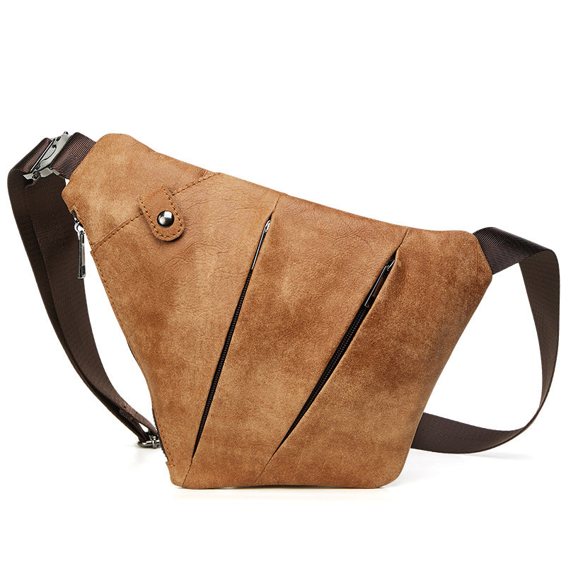 Leather men&#39;s chest bag