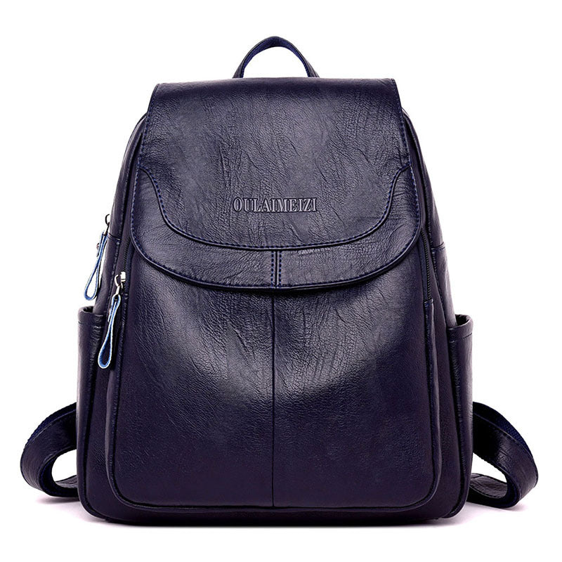 Korean Style All-Match Leather Sheepskin Ladies Backpack