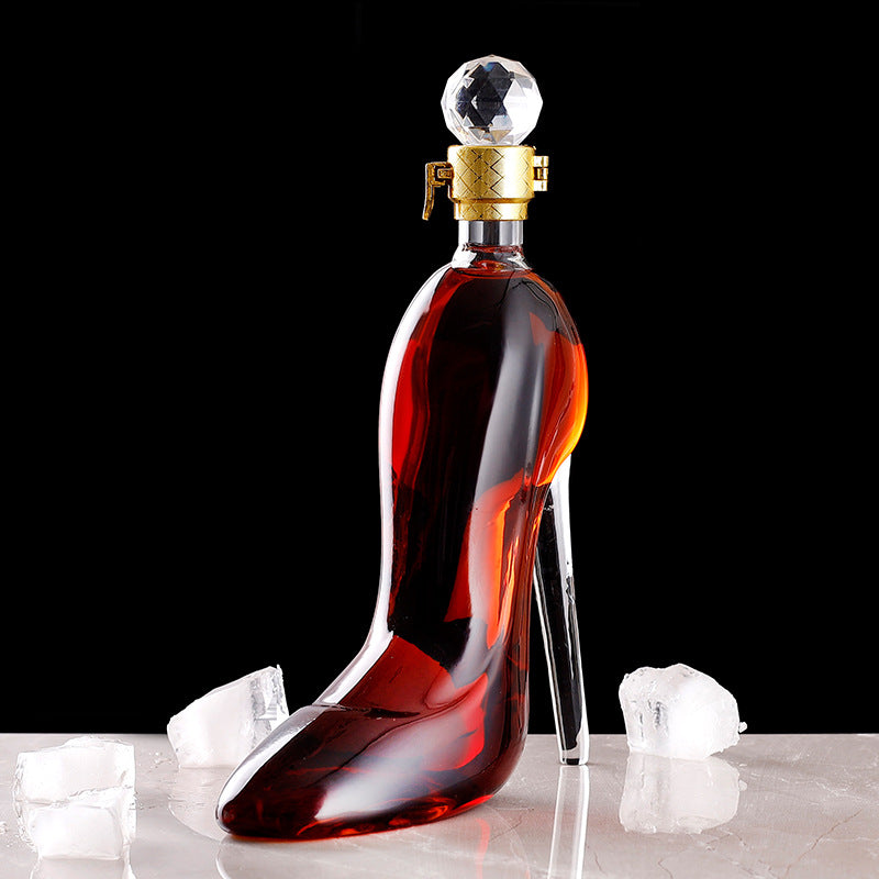 Elegant Sexy Glass High Heels Wine Container