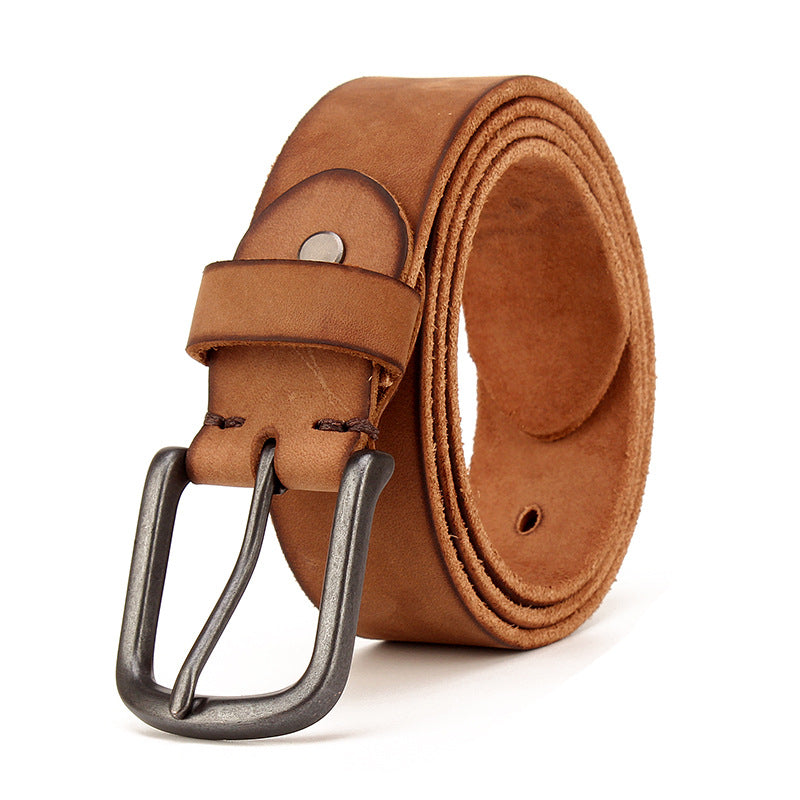 Men&#39;s leather pin buckle belt