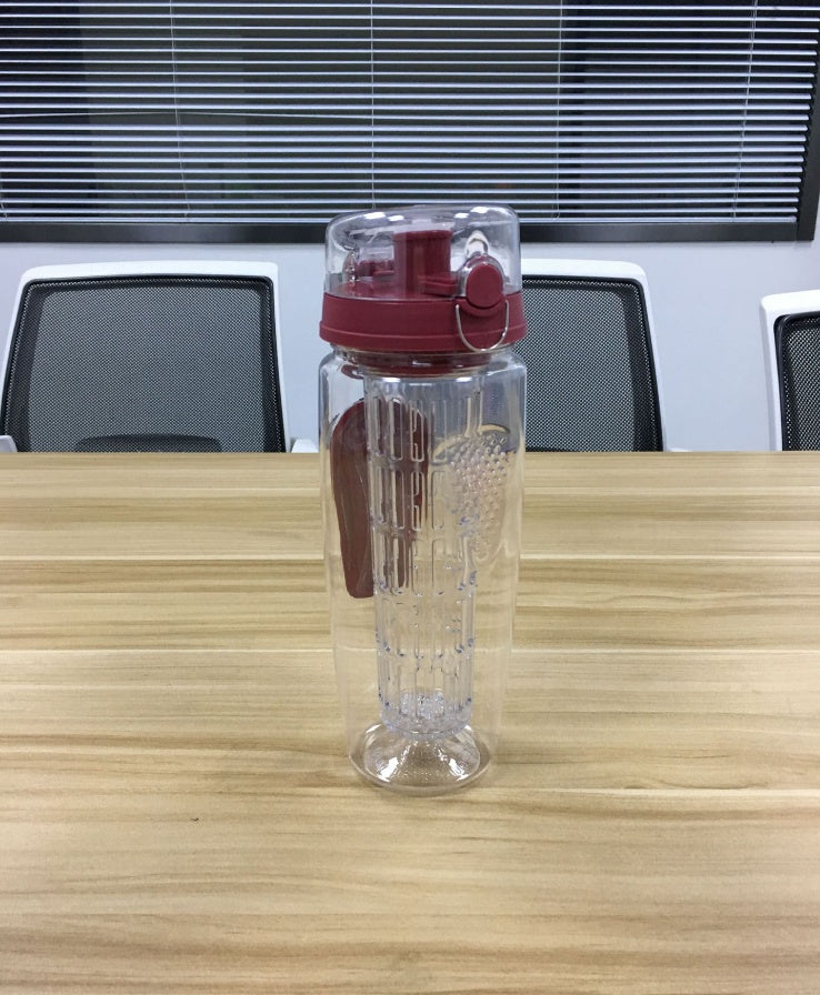 Fruit tea compartment plastic bottle button cover tritan sports bottle
