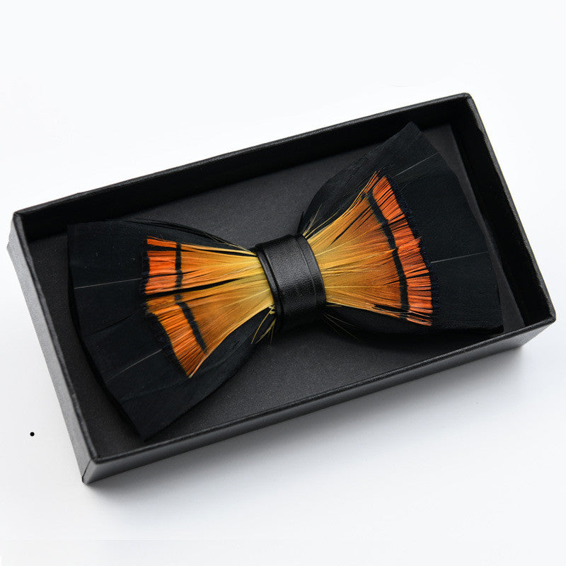 Feather bow tie gift box