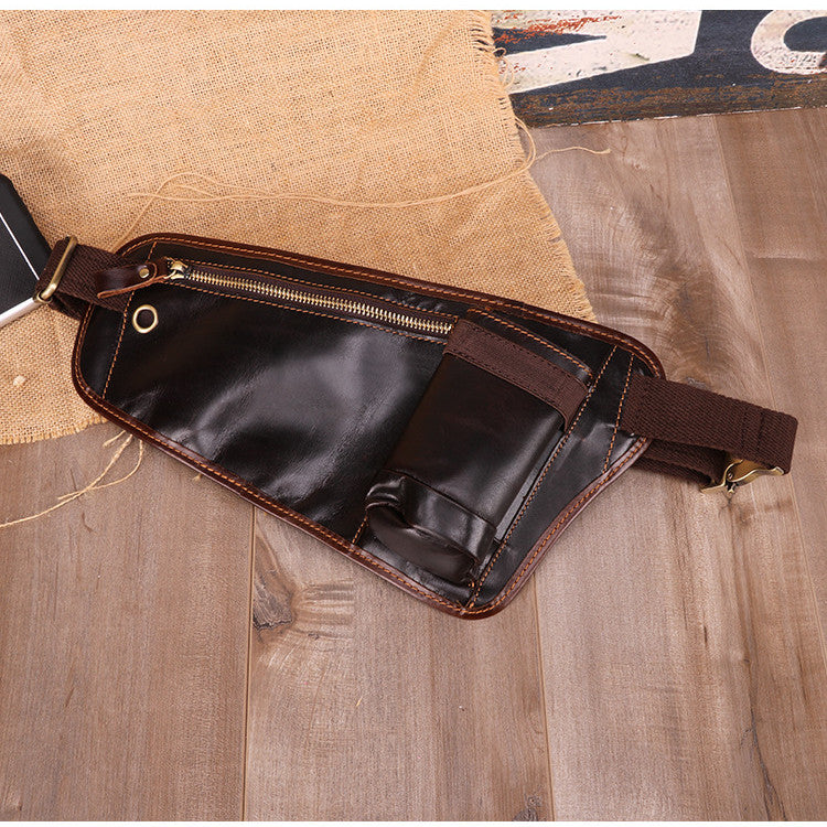 Men&#39;s Cowhide Multifunctional Shoulder Messenger Bag