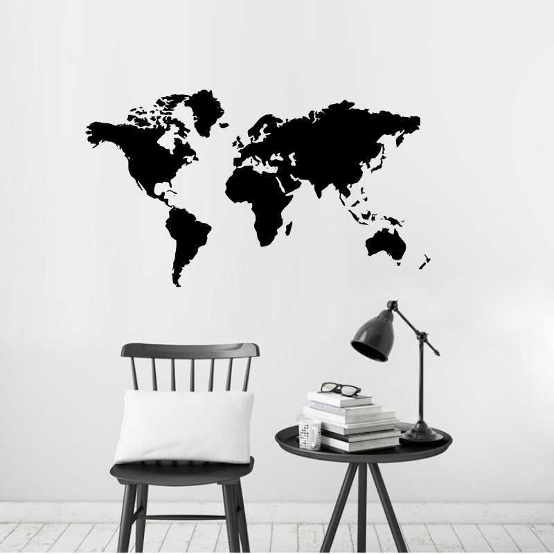 World map carved wall sticker