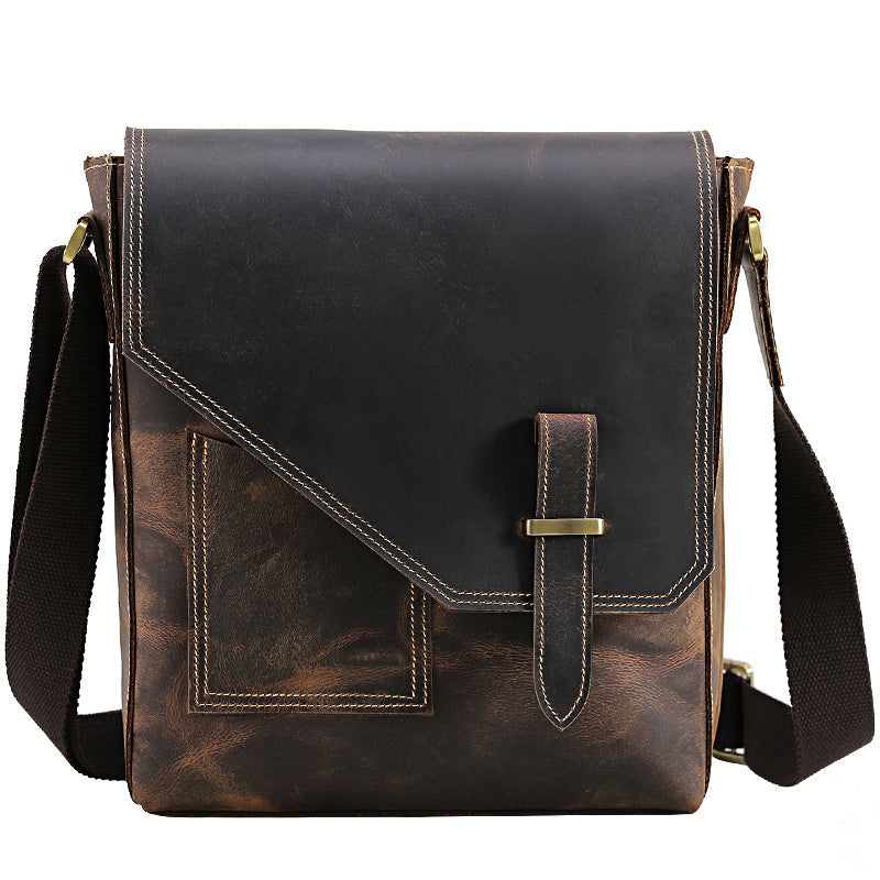 Top Layer Cowhide One-shoulder Casual Leather Men&#39;s Bag