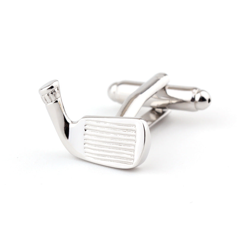 Golf Racket Shape Plain Metal French Shirt Men&#39;s Cufflinks