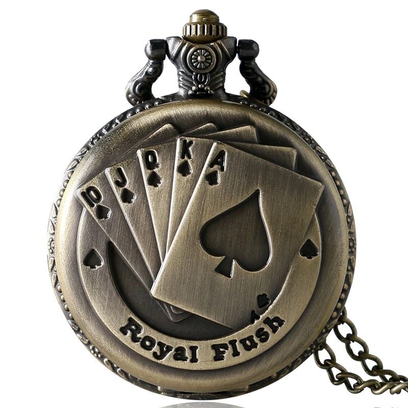 Vintage classic poker card pocket watch