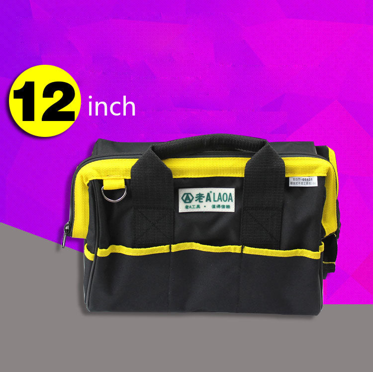 Multifunctional double-layer thick canvas tool bag