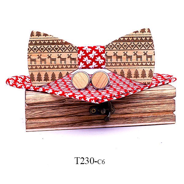 Elk wooden bow tie