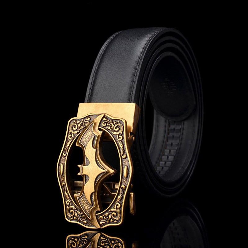 New Style Men&#39;s Casual Belt Bat Buckle Antique Automatic Buckle Belt