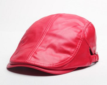 new duck tongue hat wholesale Korean tide duck tongue of men and women PU beret hat factory direct