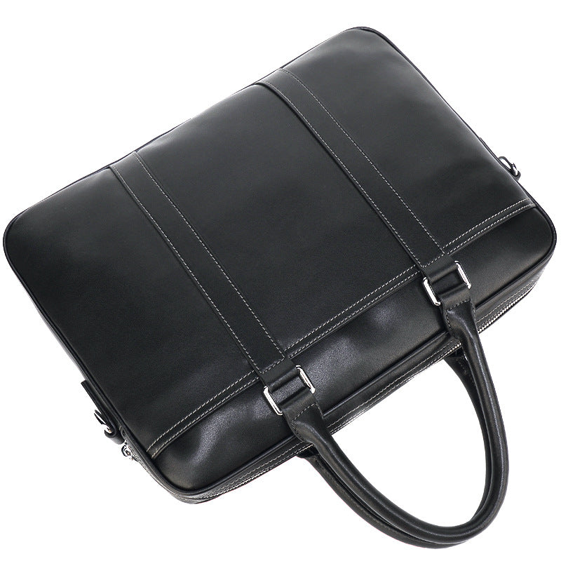 Men&#39;s leather portable briefcase file package
