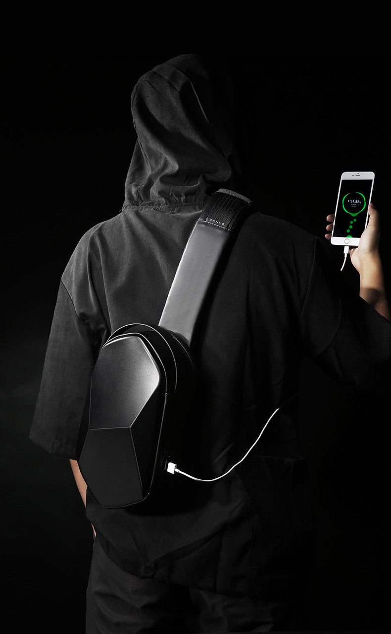 Hard shell polyhedron fashionable men&#39;s bag