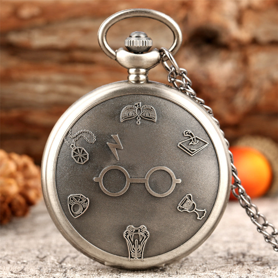 Special Lightning Glasses Quartz Large Pocket Watch