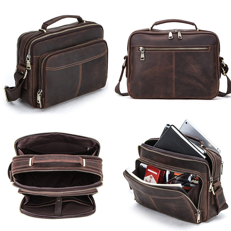 Multifunctional leather men&#39;s bag