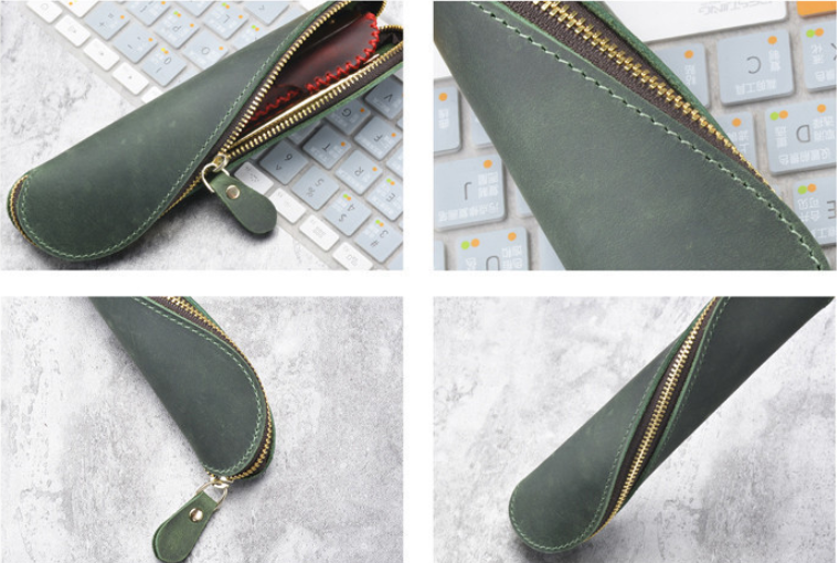 Vintage leather pencil case