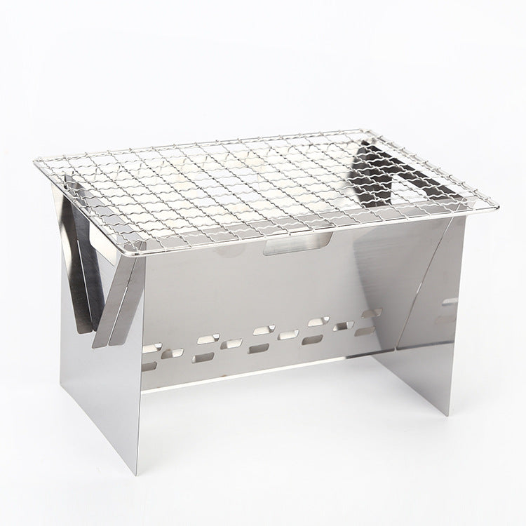 Stainless Steel Flat Card Barbecue Grill Camping Mini