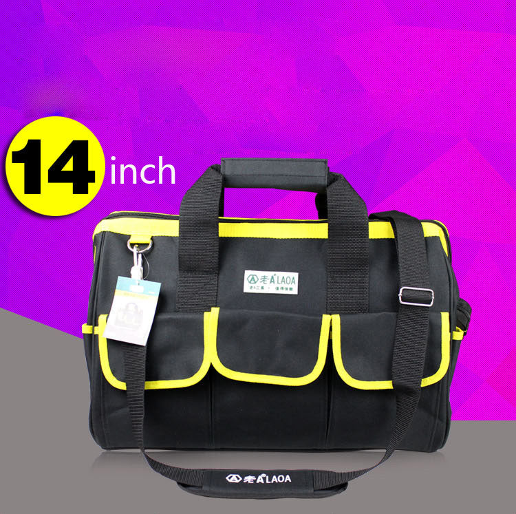 Multifunctional double-layer thick canvas tool bag