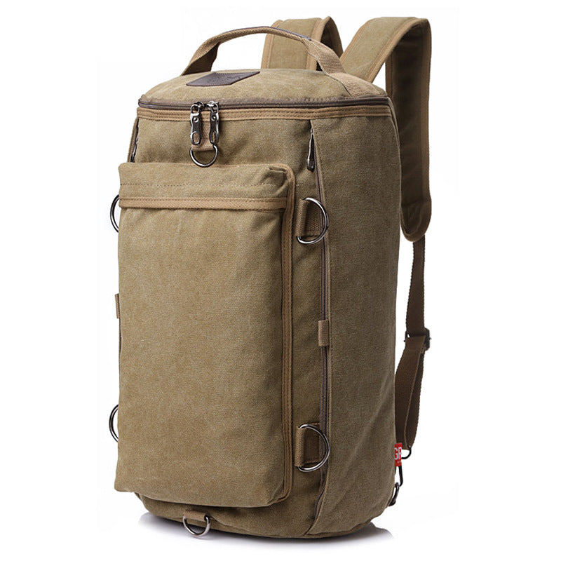 Men&#39;s canvas multifunctional large-capacity backpack