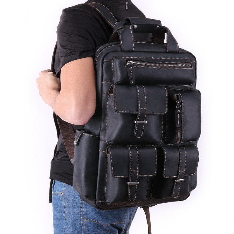 Crazy horse leather retro leather men&#39;s bag