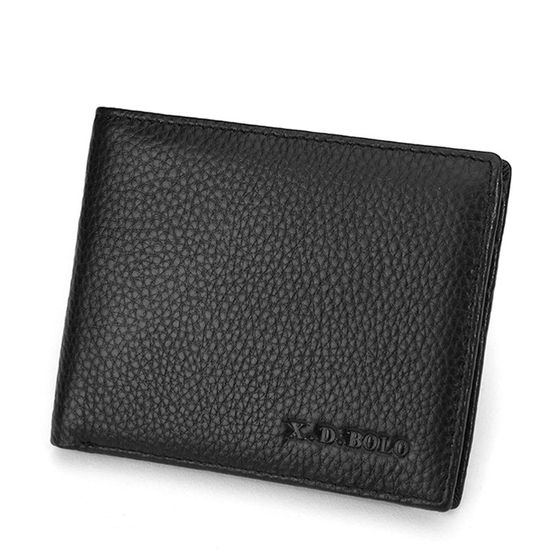 Men&#39;s Leather Wallets Ultra-thin First Layer Cowhide Short Wallet