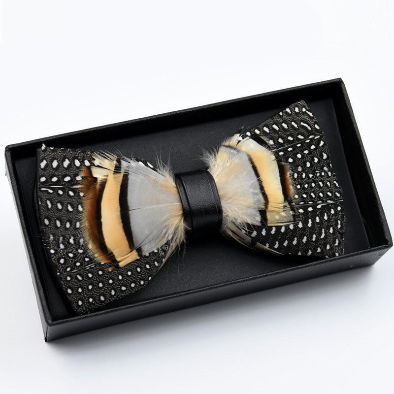 Feather bow tie gift box
