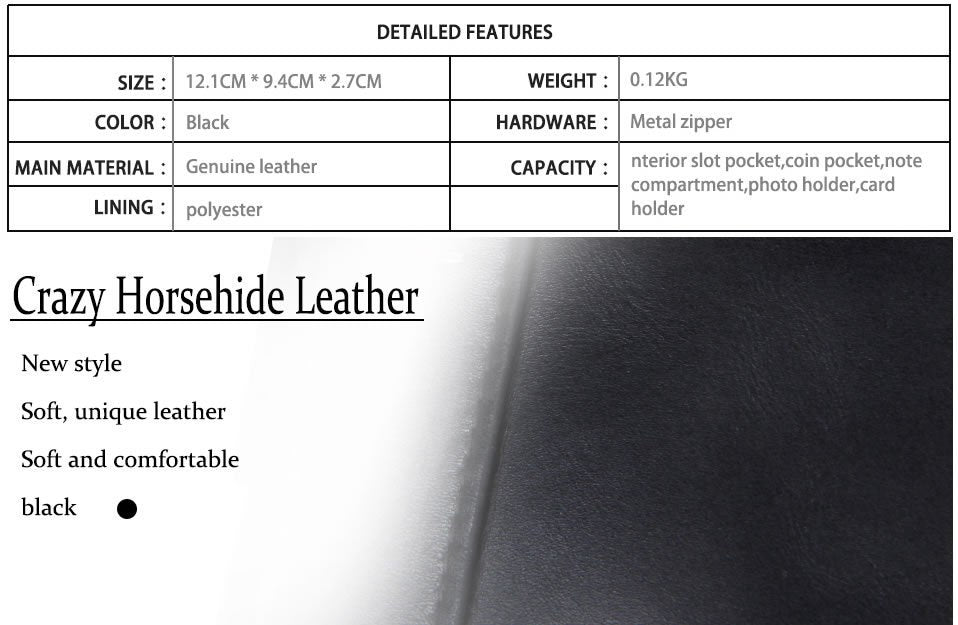 Men&#39;s wallet Short men&#39;s wallet Anti-theft brush leather wallet men