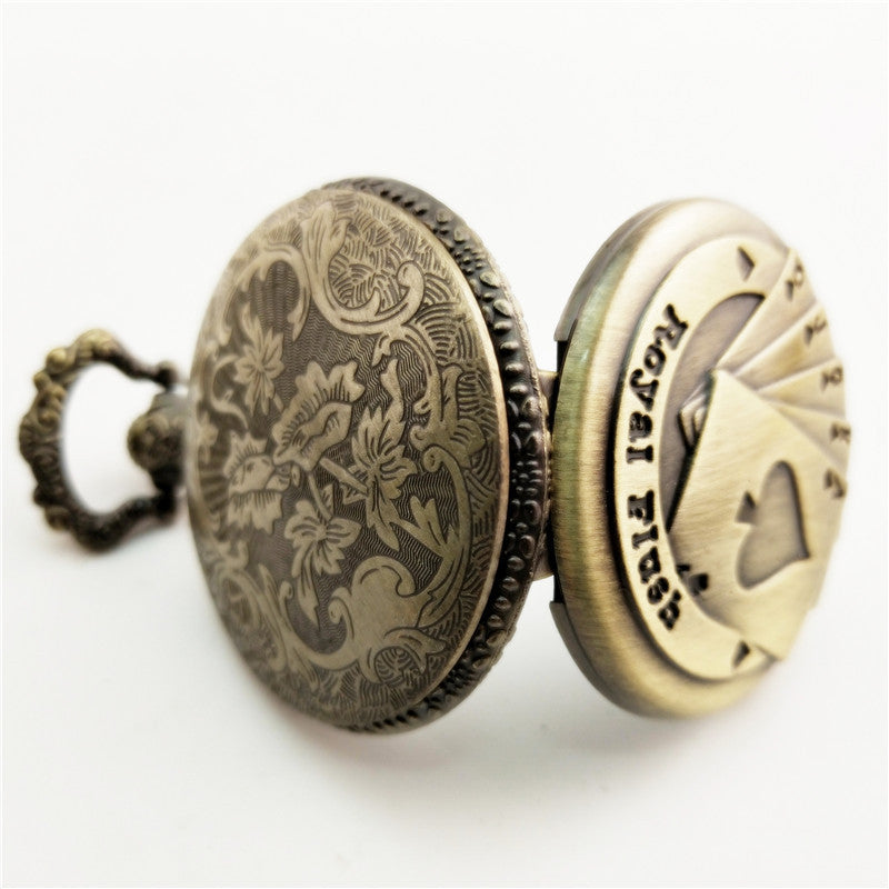 Vintage classic poker card pocket watch