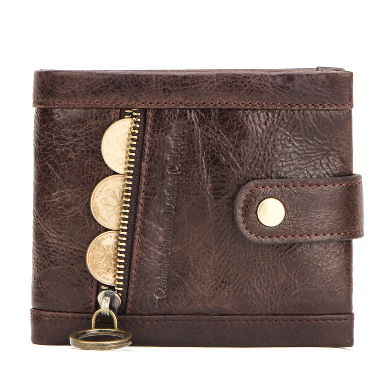 RFID anti-theft brush leather trendy men&#39;s wallet