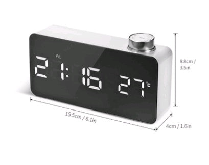 new beauty mirror knob alarm clock personality creative thermometer bedside clock LED luminous student clock