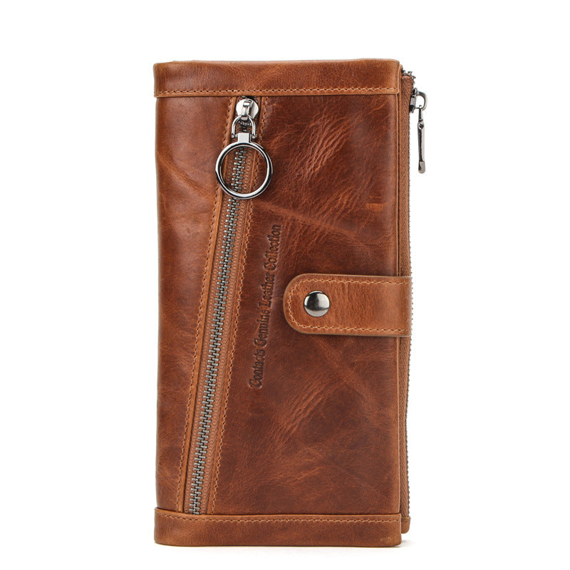 Leather Men&#39;s Wallet Multifunctional Long