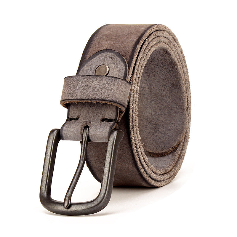 Men&#39;s leather pin buckle belt