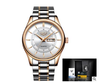 Fashion trend business waterproof steel belt watch men&#39;s multi-function luminous