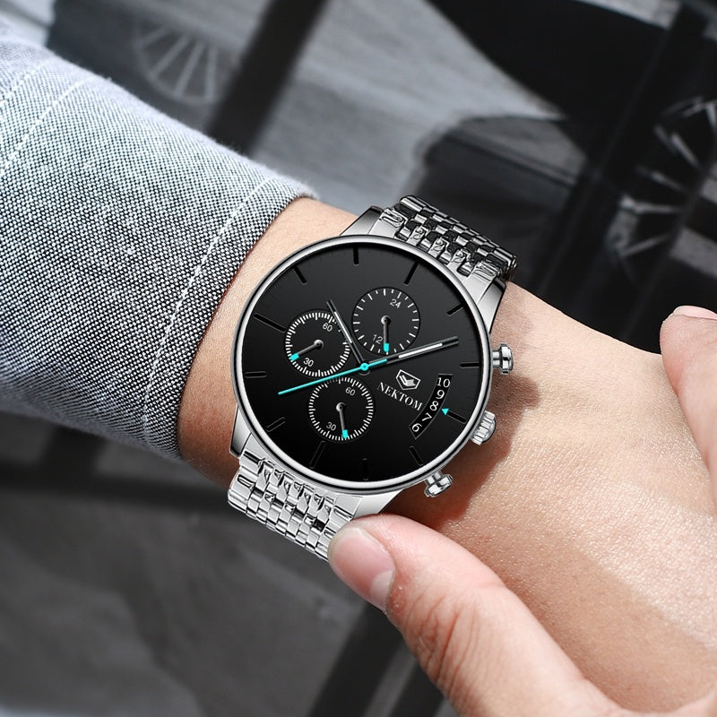 Men&#39;s solid steel watch