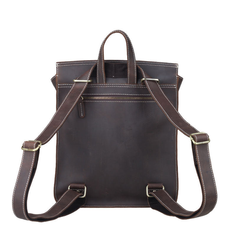 British College style leather backpack