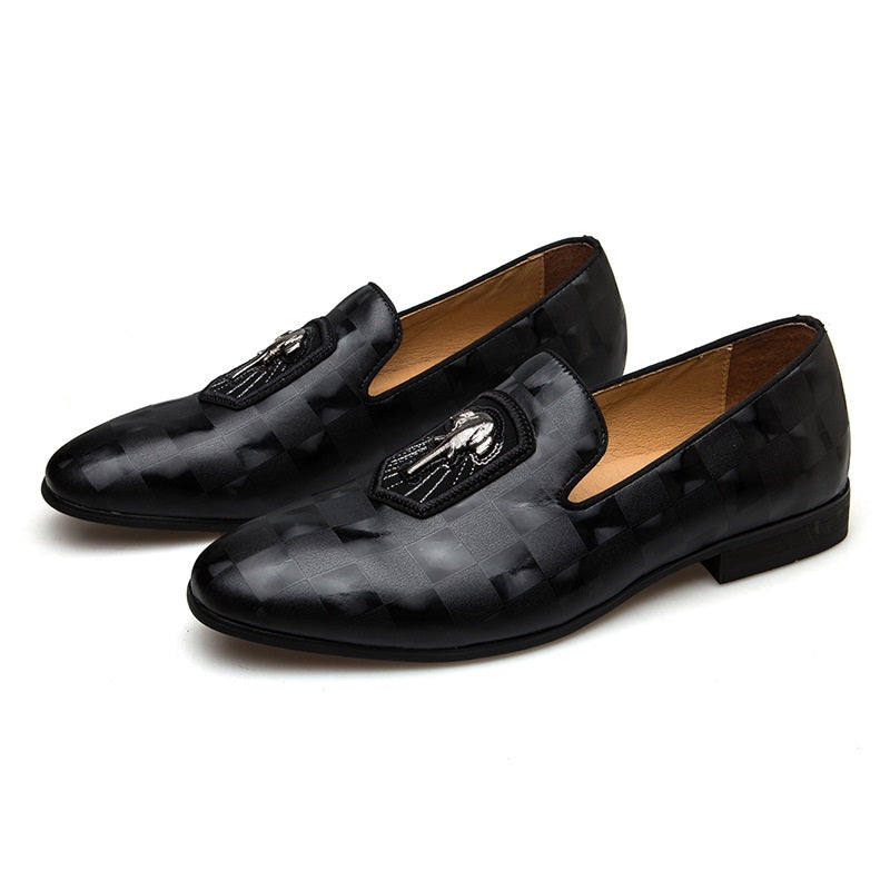 All-match Height Increasing Men&#39;s Pointed Leather Shoes Slip-on