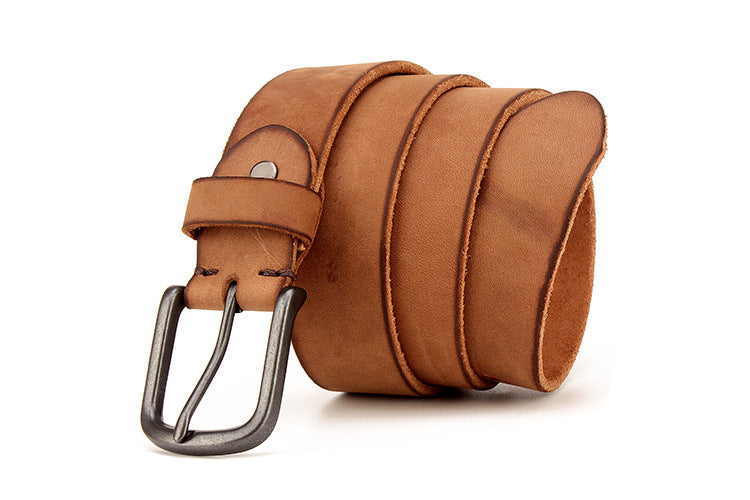Men&#39;s leather pin buckle belt