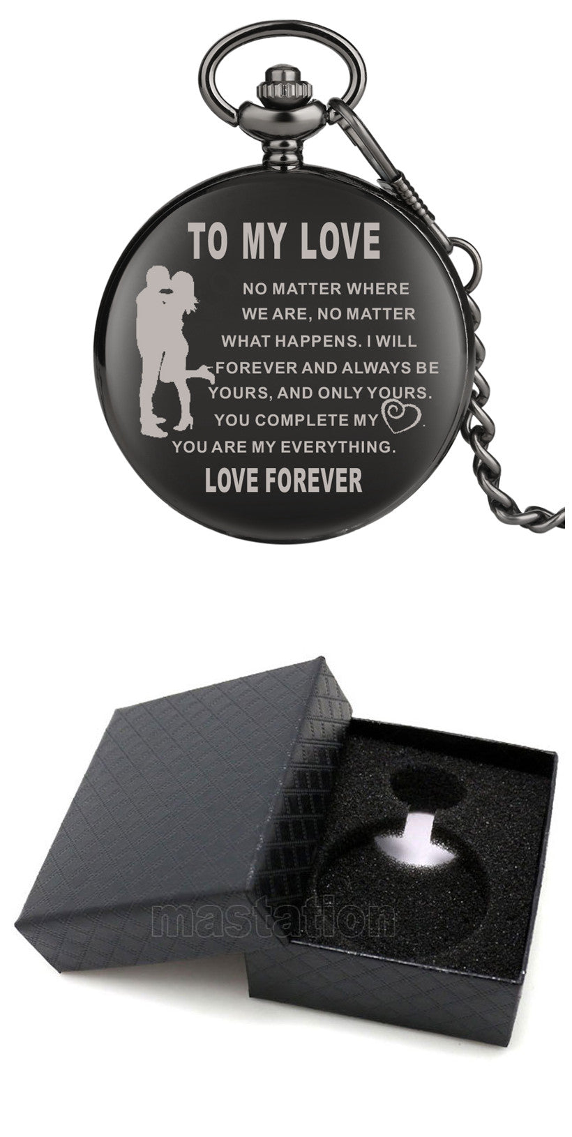 TO MY,love  Vintage Quartz Pendant Pocket Watch