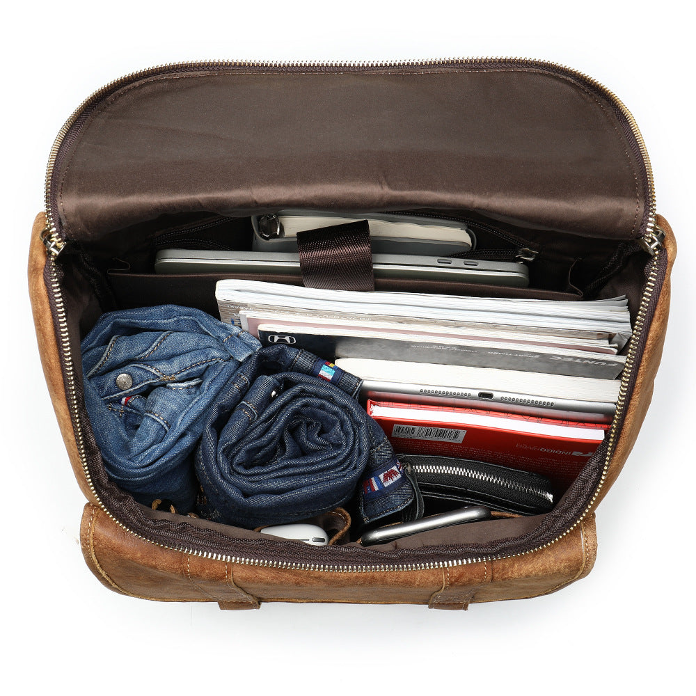 First layer cowhide men&#39;s backpack