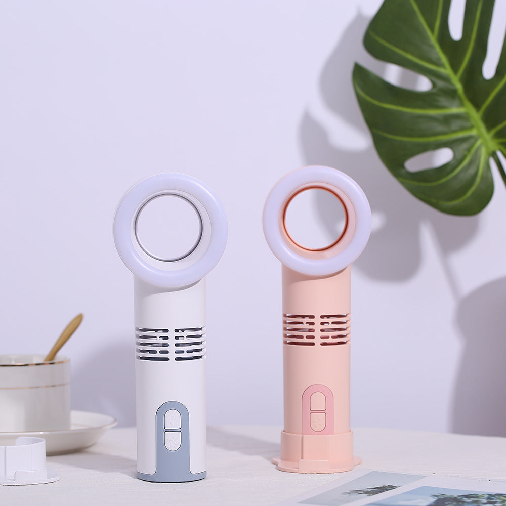 Portable Bladeless Fan USB Rechargeable Mini Cooler With LED Indicator