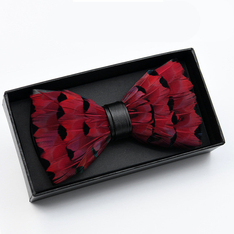 Feather bow tie gift box