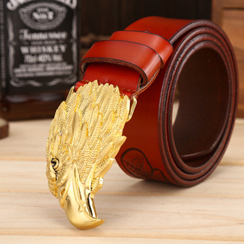 Personalized Eagle Head Buckle Men&#39;s Belt