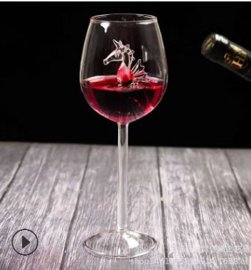 Sea Horse Starfish Dolphin Red Wine Glass Cup