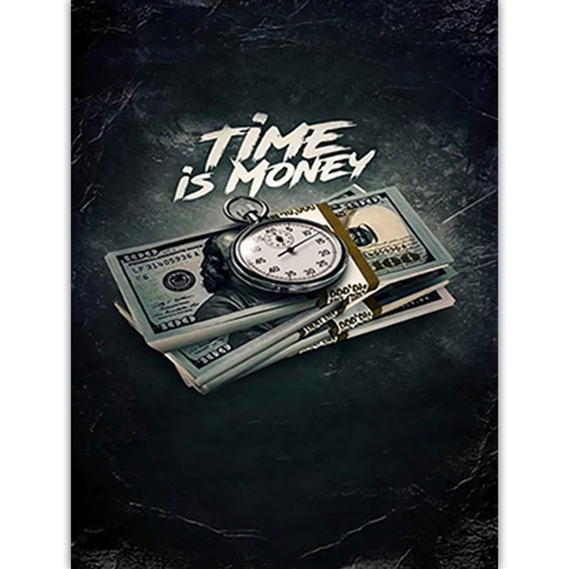 Time is money slogan porch hanging picture